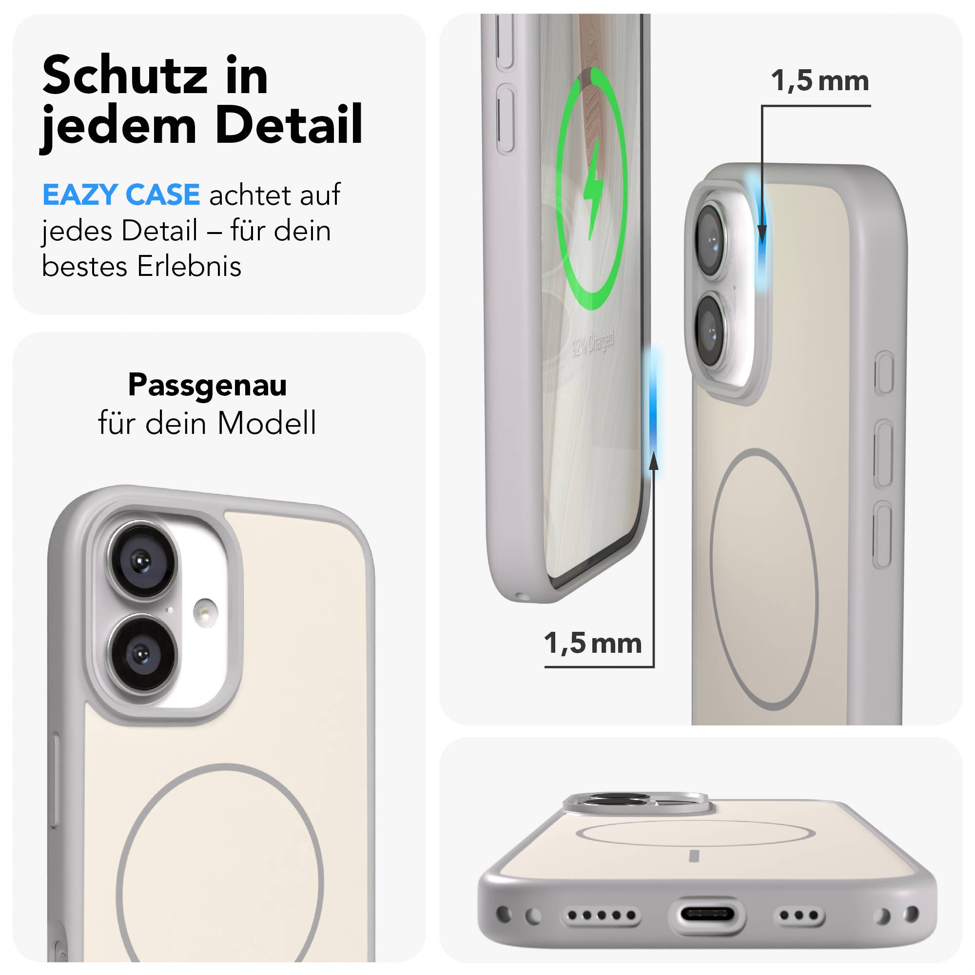 Apple iPhone 16 Bumper Hülle mit MagSafe minimal Design 