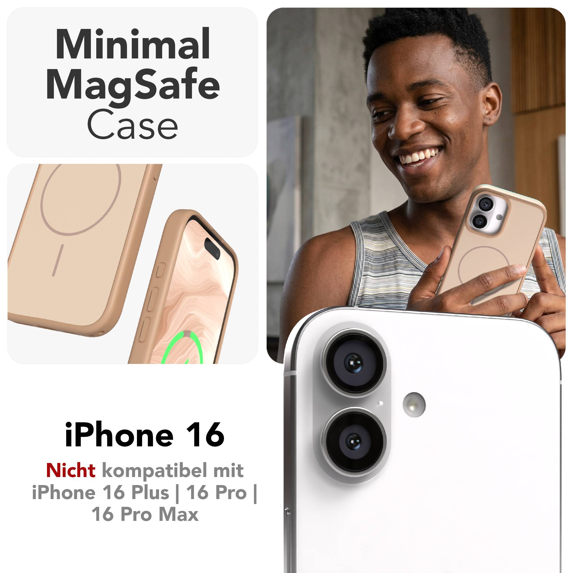 Apple iPhone 16 Bumper Hülle mit MagSafe minimal Design 