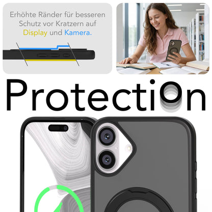iPhone 16 Plus Bumper Hülle mit drehbarem Ring und MagSafe Funktion 