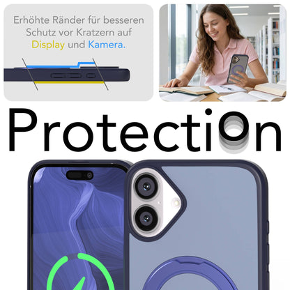 iPhone 16 Plus Bumper Hülle mit drehbarem Ring und MagSafe Funktion 