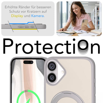 iPhone 16 Plus Bumper Hülle mit drehbarem Ring und MagSafe Funktion 