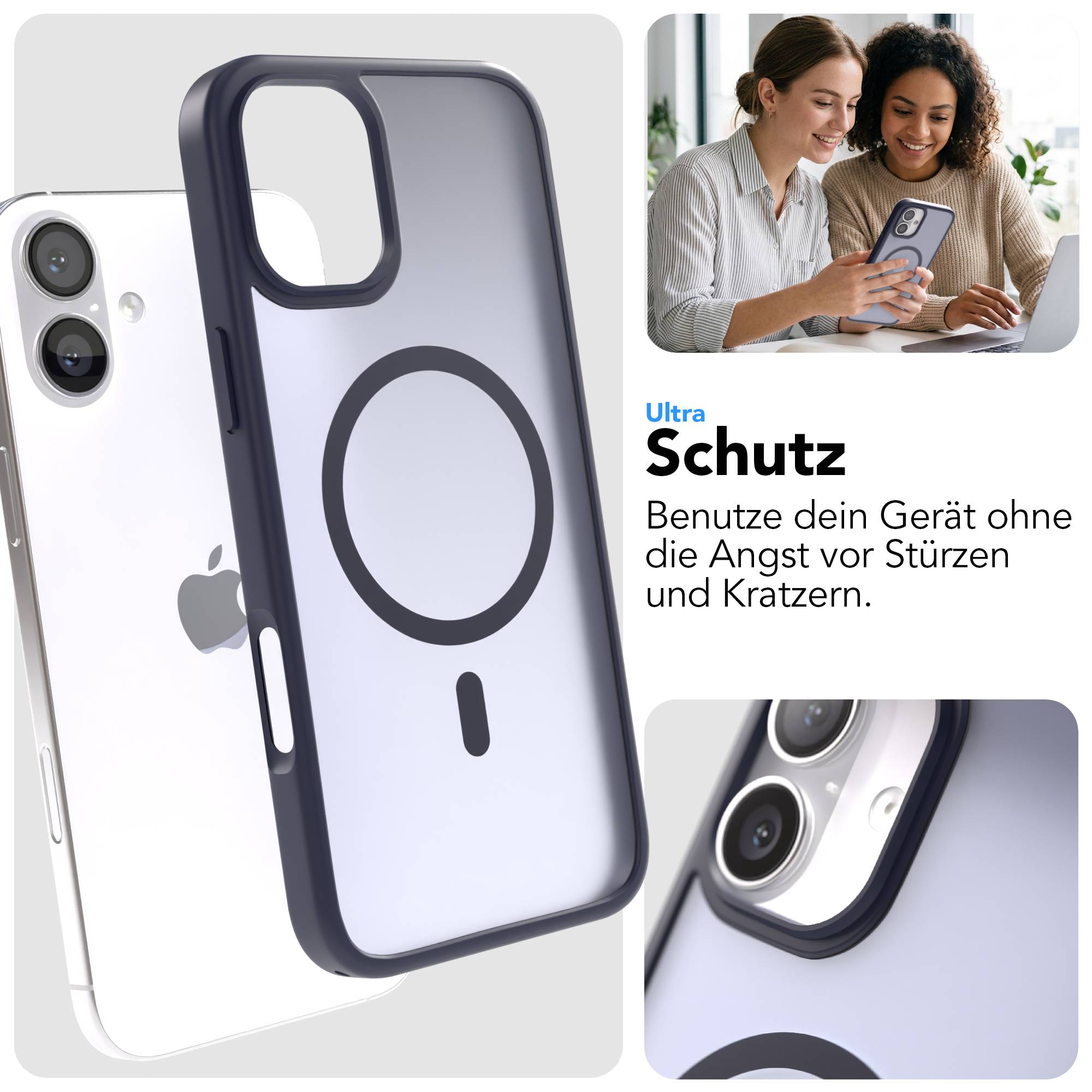 iPhone 16 Plus Outdoor Bumper Hülle mit MagSafe Magnetring 