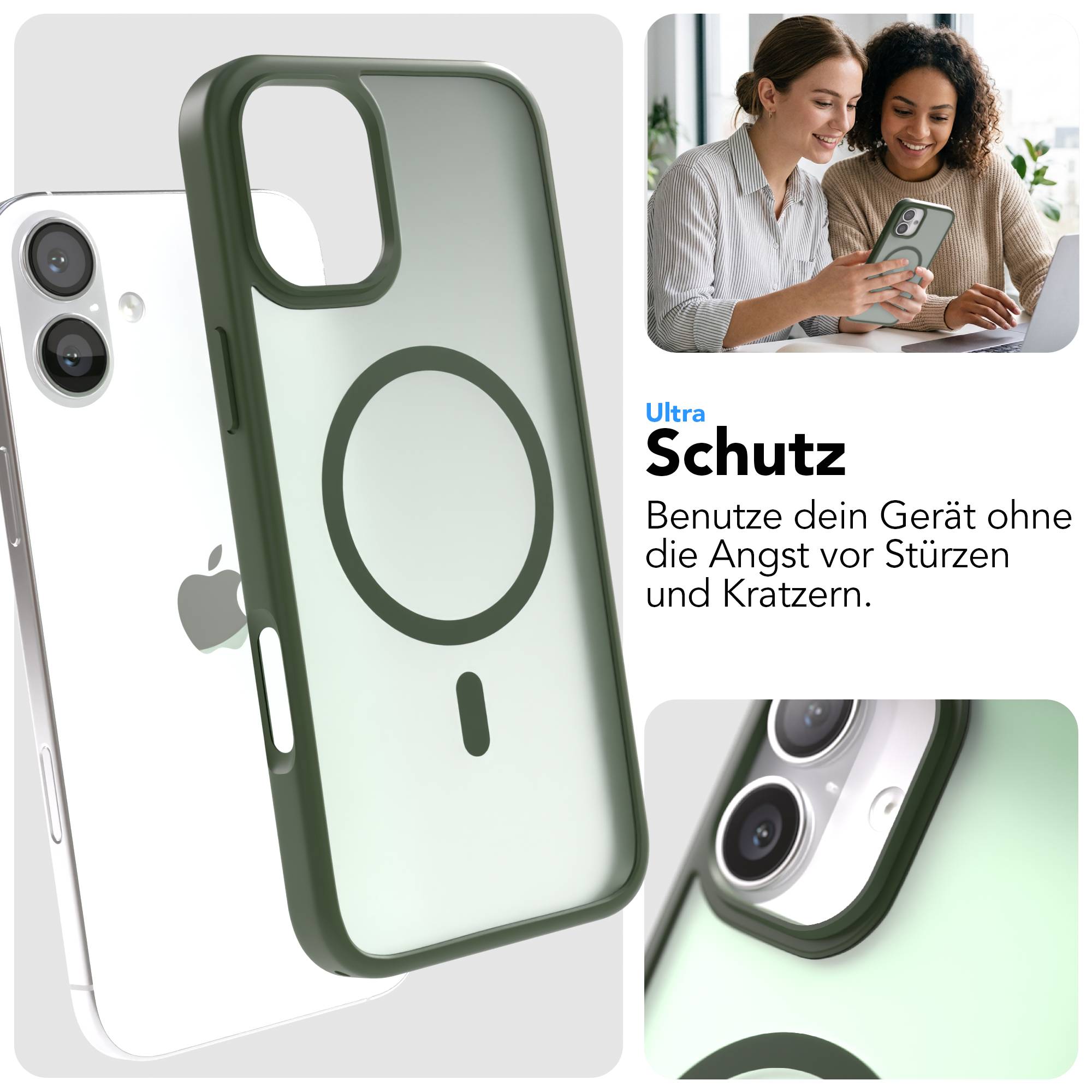iPhone 16 Plus Outdoor Bumper Hülle mit MagSafe Magnetring 