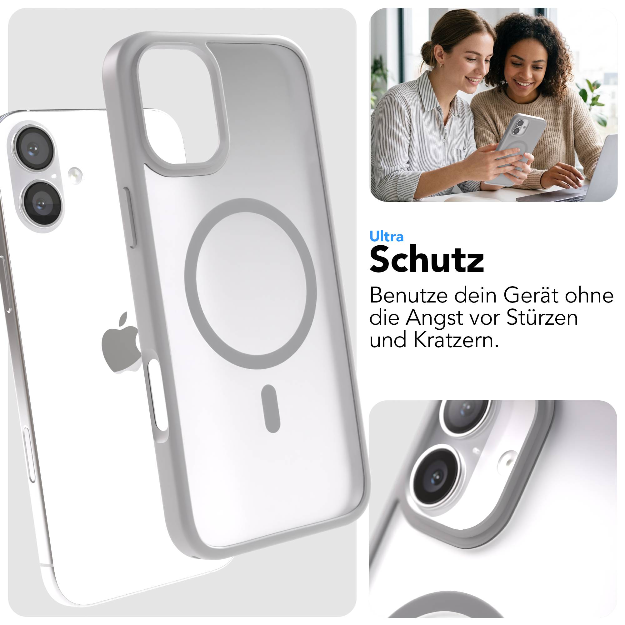 iPhone 16 Plus Outdoor Bumper Hülle mit MagSafe Magnetring 