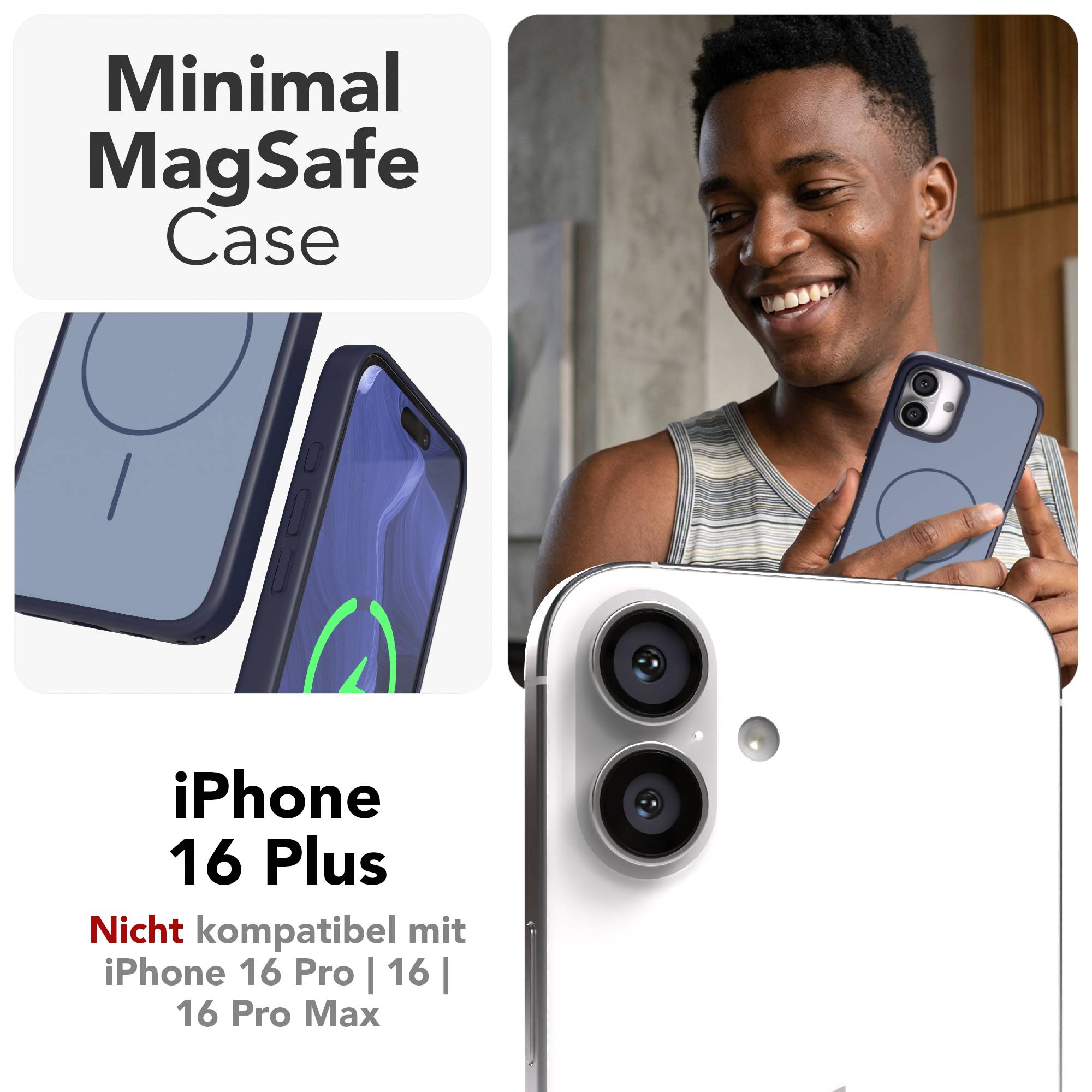 iPhone 16 Plus Bumper Hülle mit MagSafe Funktion von EAZY CASE 