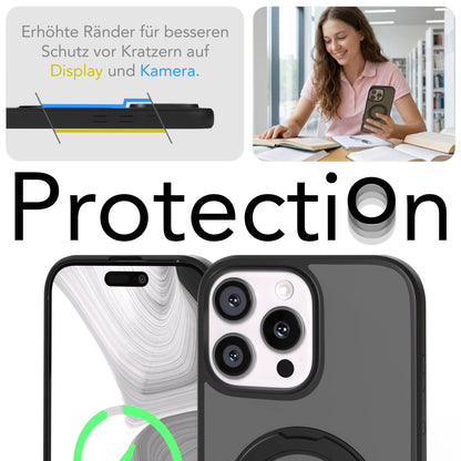 iPhone 16 Pro Max Bumper Hülle mit drehbarem Ring und MagSafe Funktion 