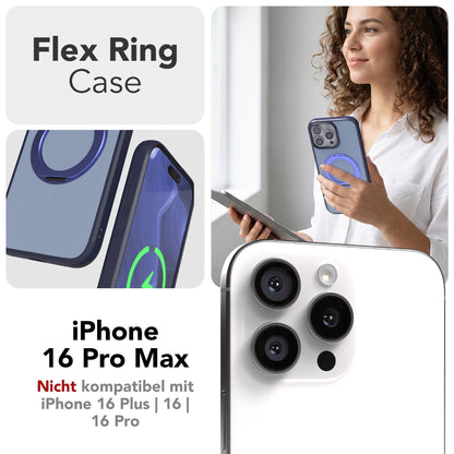 iPhone 16 Pro Max Bumper Hülle mit drehbarem Ring und MagSafe Funktion 