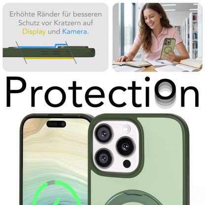 iPhone 16 Pro Max Bumper Hülle mit drehbarem Ring und MagSafe Funktion 