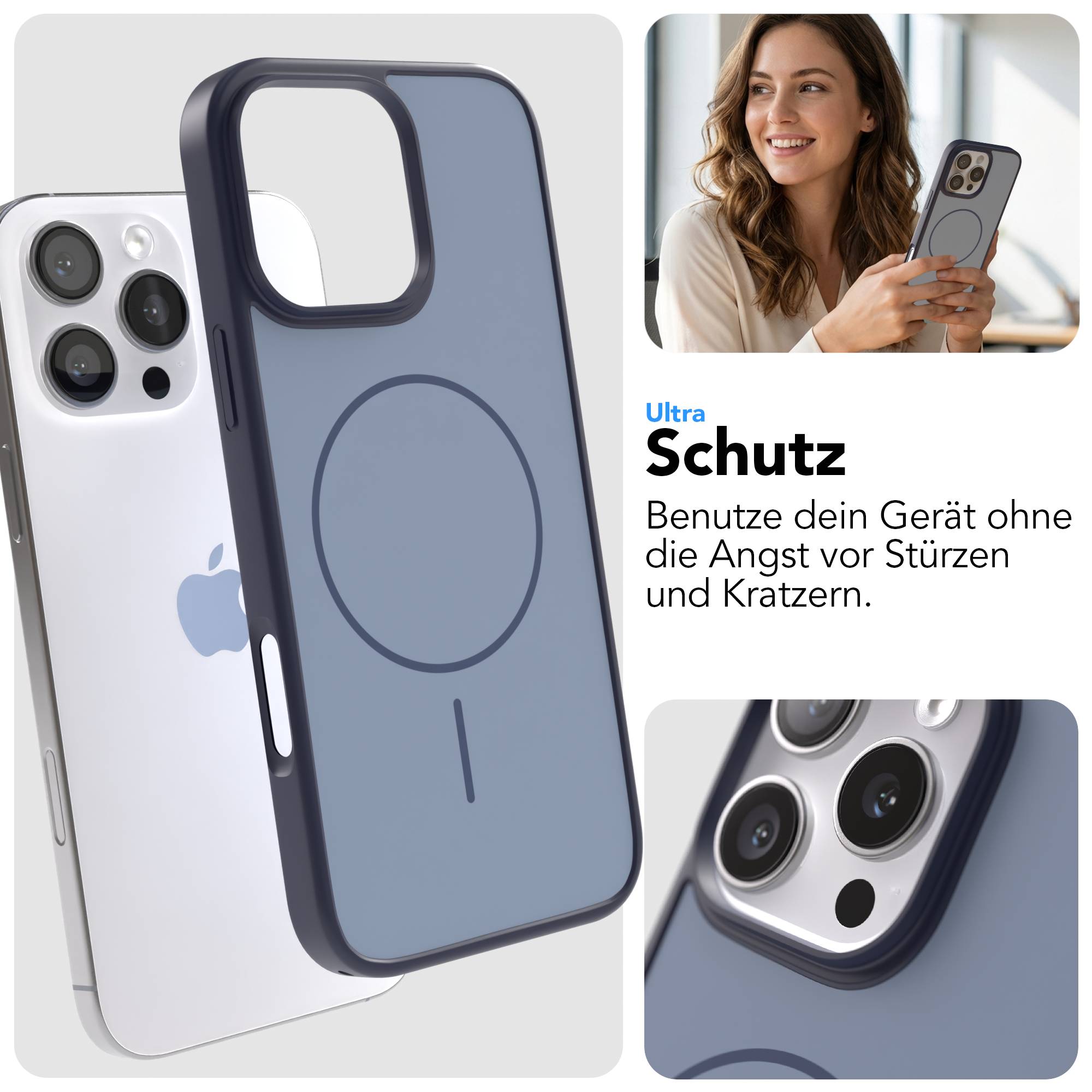 iPhone 16 Pro Max Bumper Hülle mit MagSafe Magnetring 