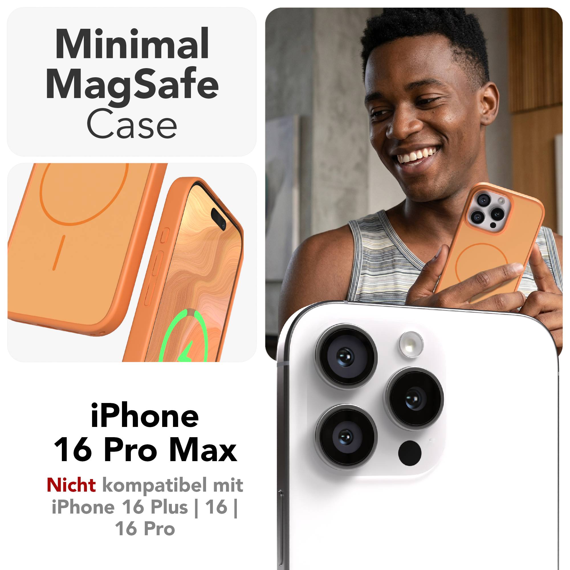 iPhone 16 Pro Max Bumper Hülle mit MagSafe Magnetring 