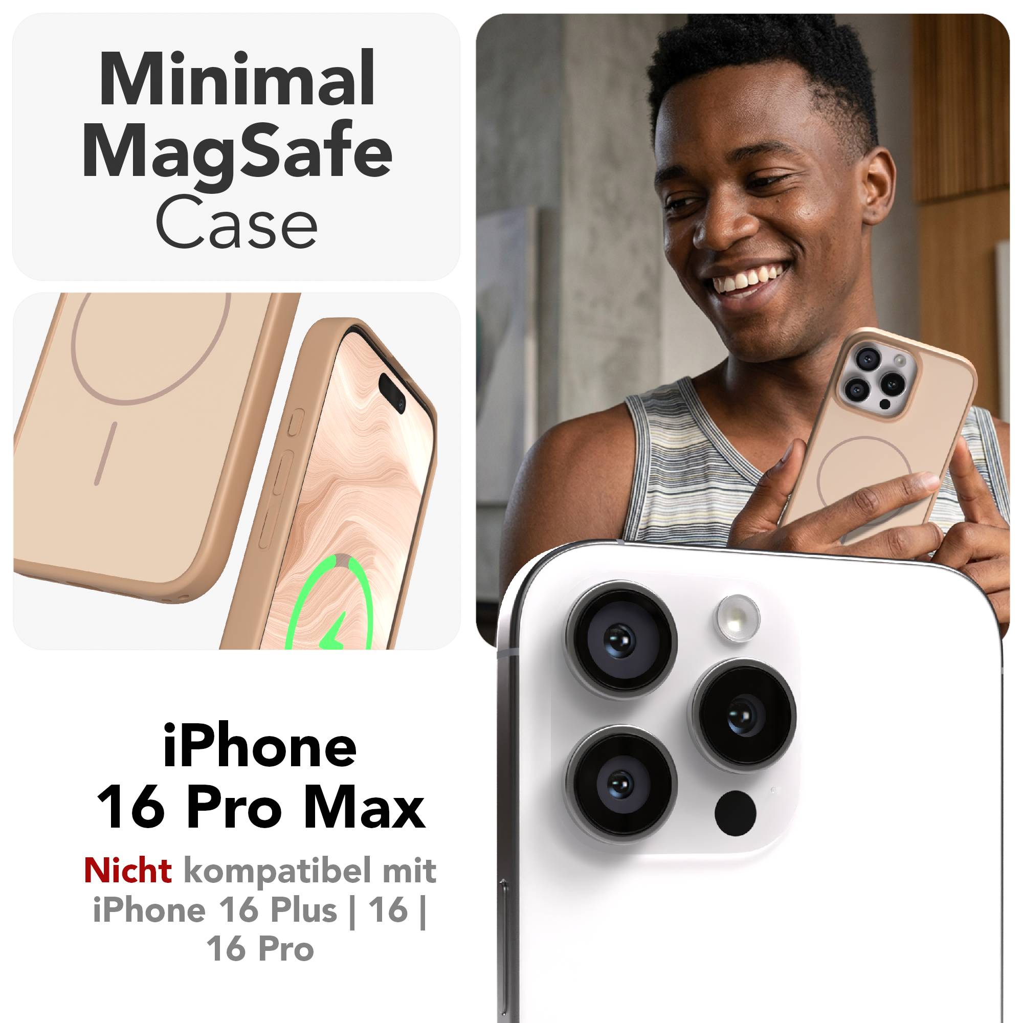 iPhone 16 Pro Max Bumper Hülle mit MagSafe Magnetring 