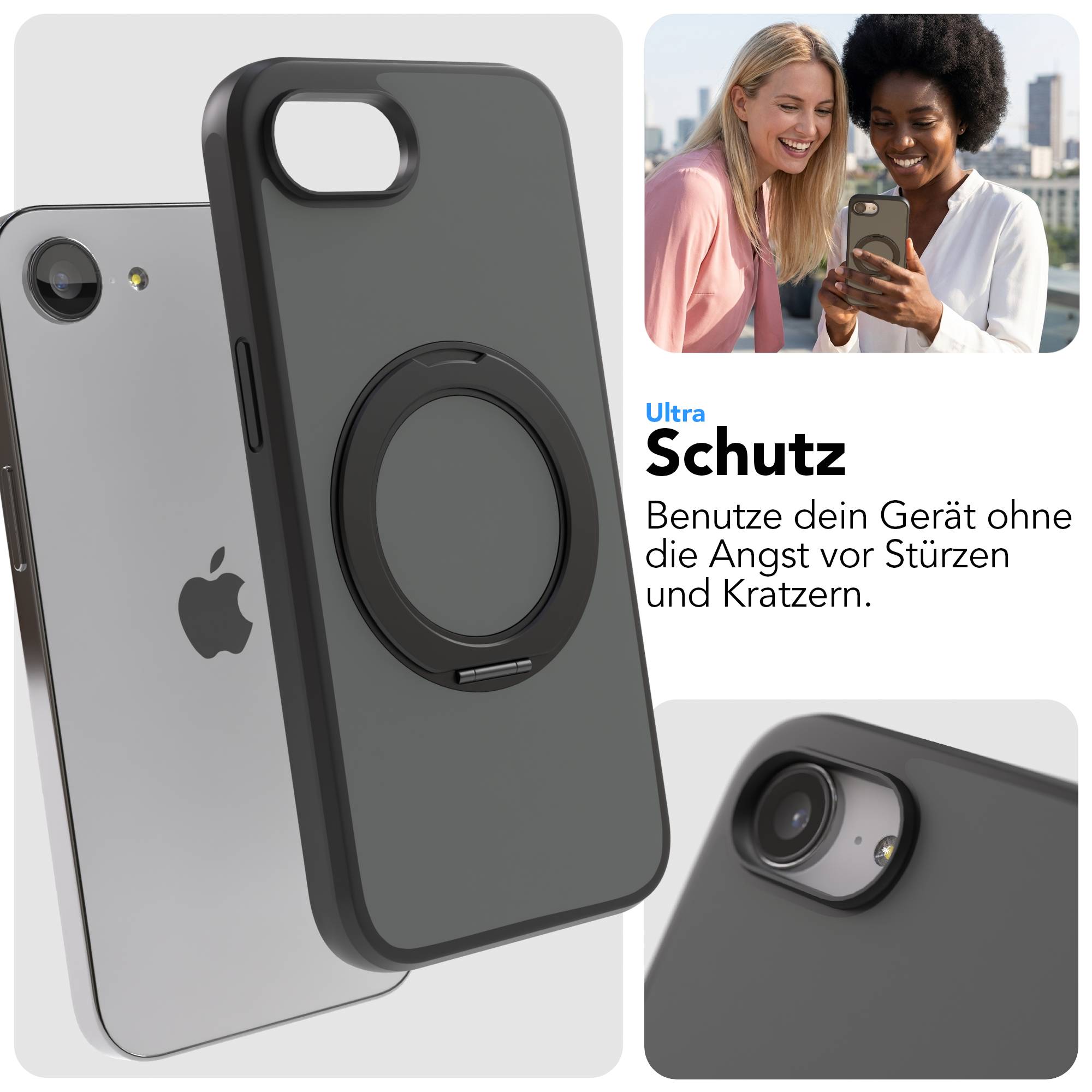 iPhone 16e Bumper Hülle mit drehbarem Ring und MagSafe Funktion 