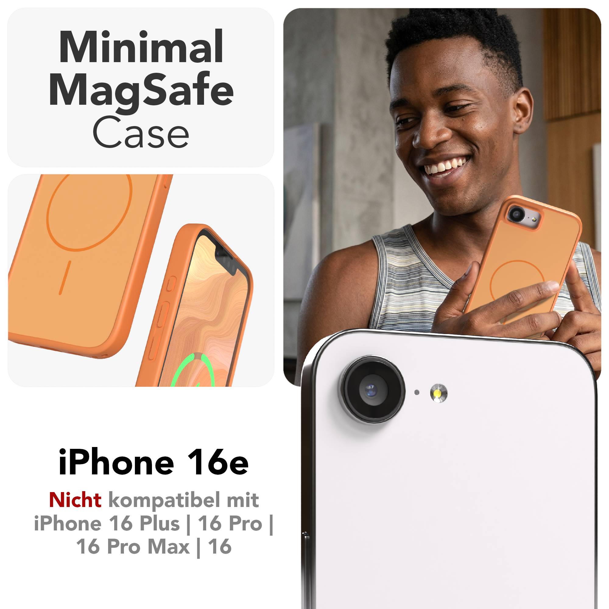 Apple iPhone 16e Bumper Hülle mit MagSafe Magnetring von EAZY CASE 
