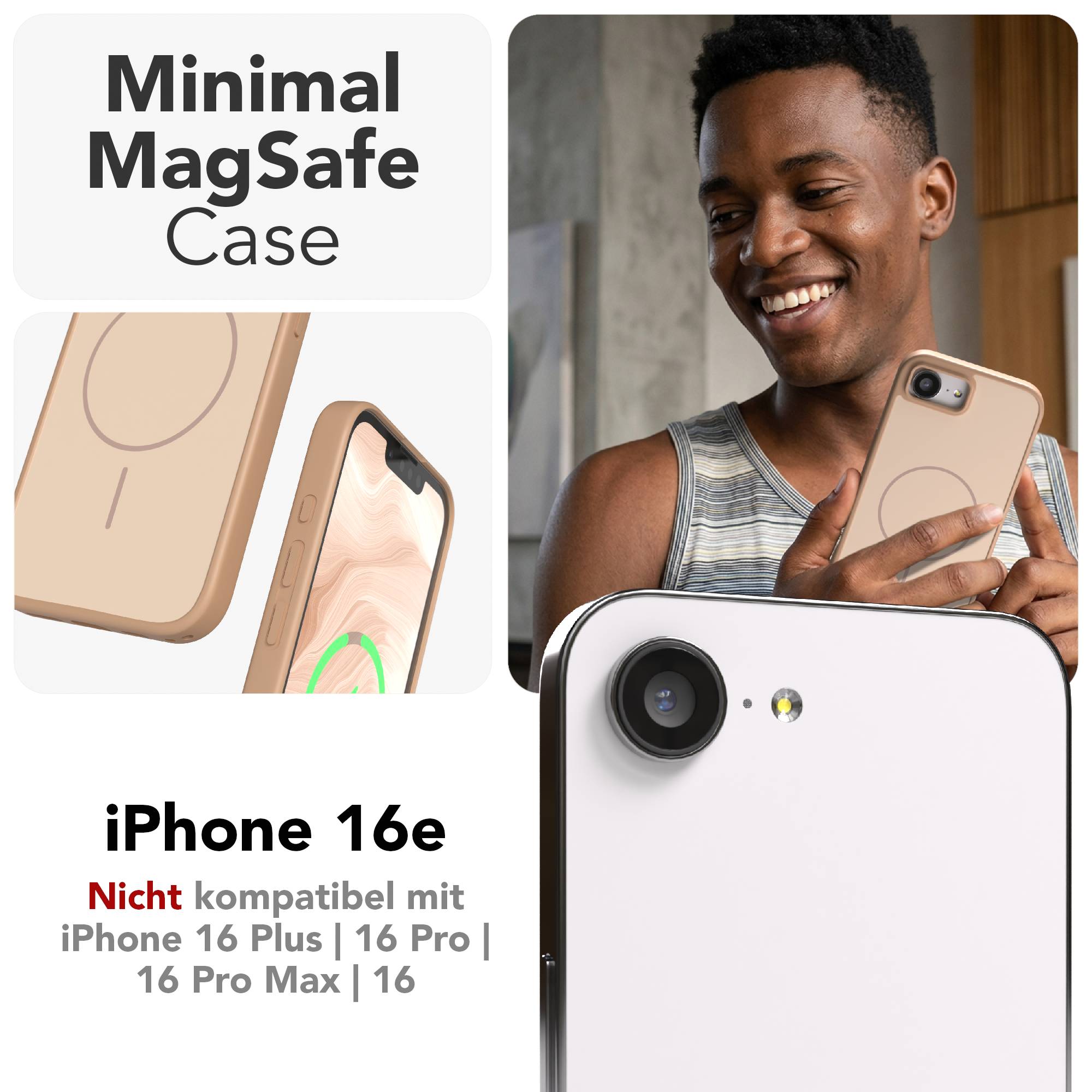 Apple iPhone 16e Bumper Hülle mit MagSafe Magnetring von EAZY CASE 