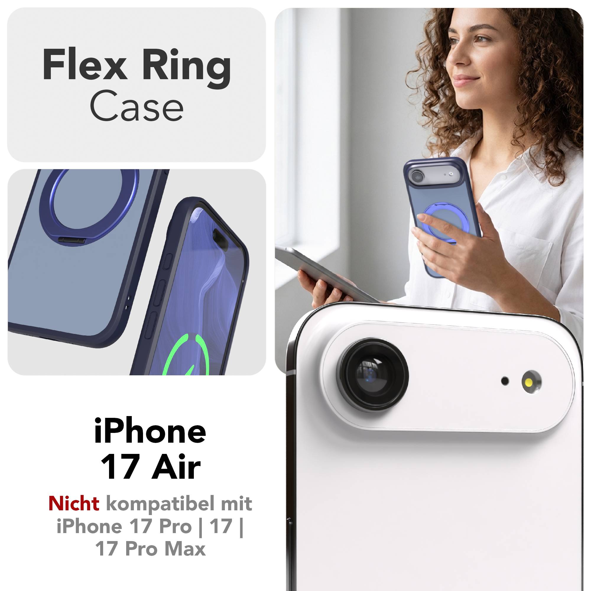 iPhone Air Bumper Hülle mit drehbarem Ring MagSafe Funktion 