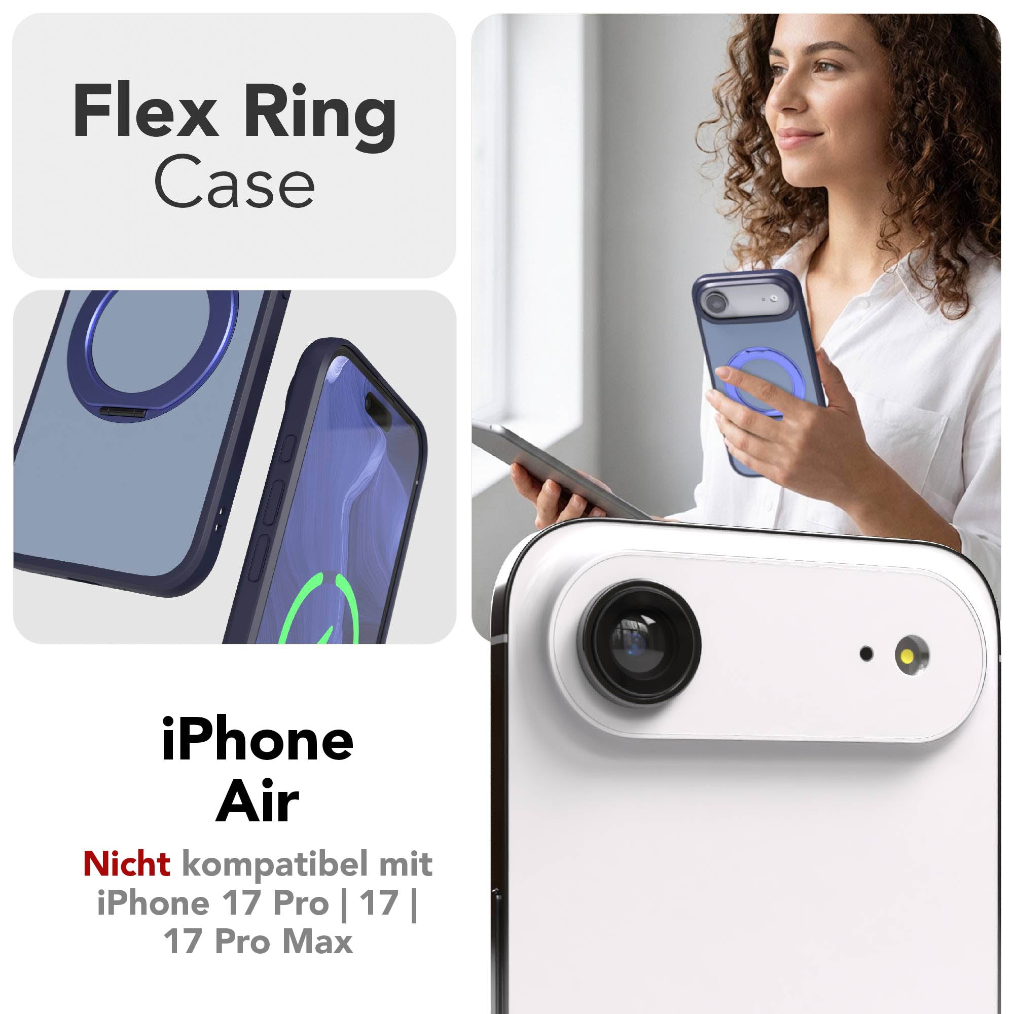 iPhone Air Bumper Hülle mit drehbarem Ring MagSafe Funktion 