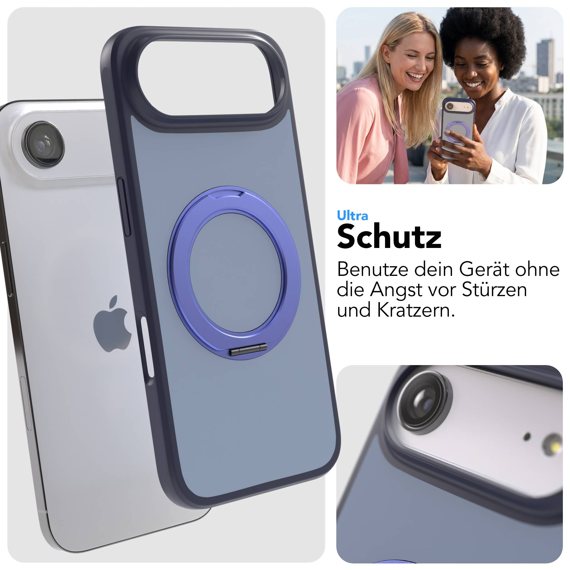 iPhone Air Bumper Hülle mit drehbarem Ring MagSafe Funktion 