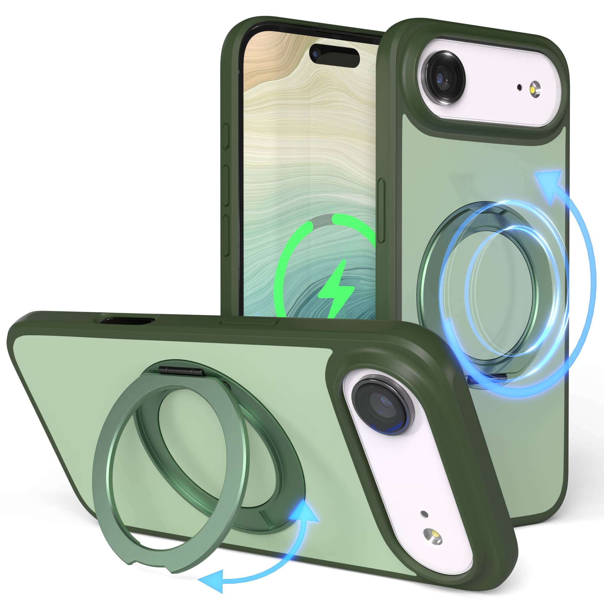 iPhone Air Bumper Hülle mit drehbarem Ring MagSafe Funktion 