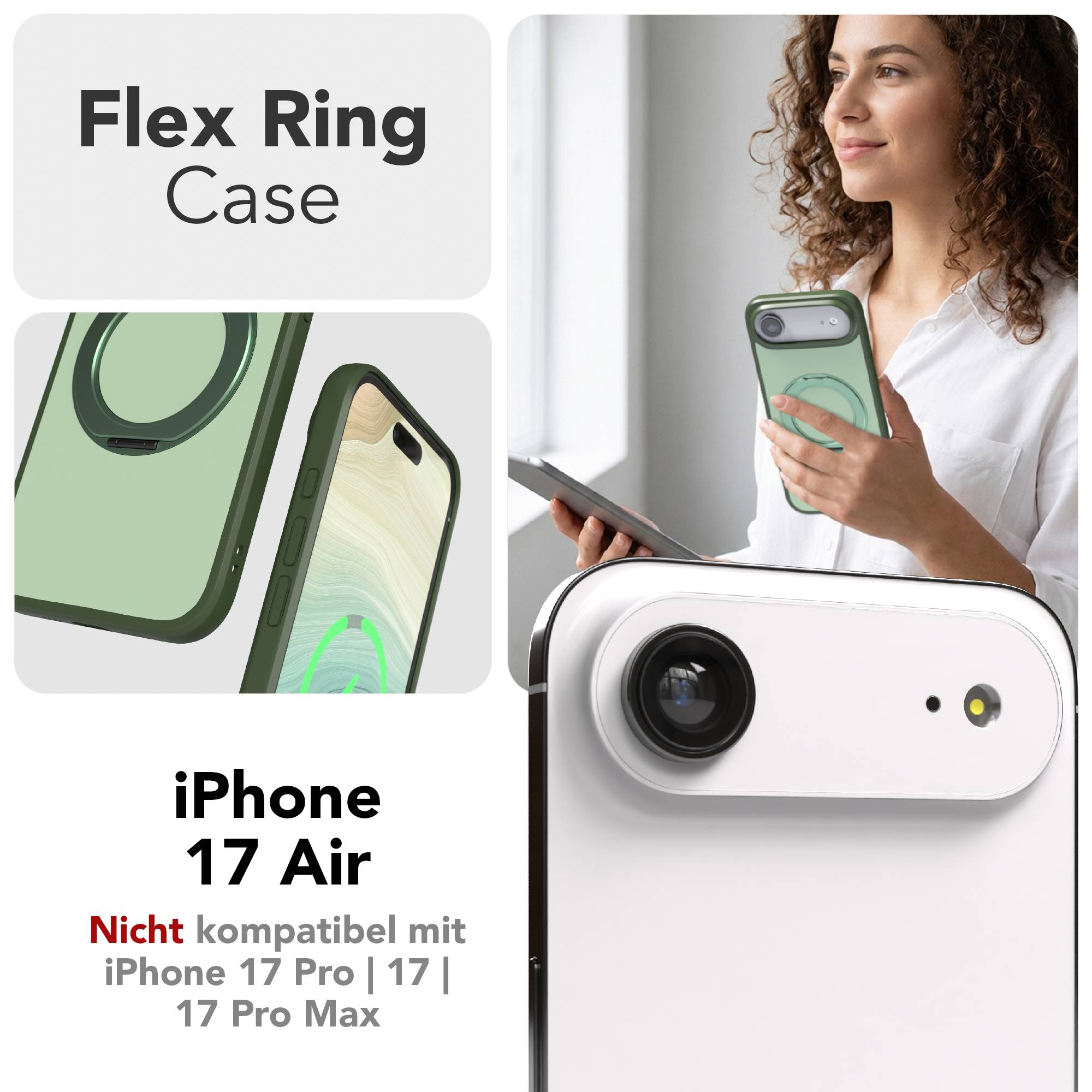 iPhone Air Bumper Hülle mit drehbarem Ring MagSafe Funktion 