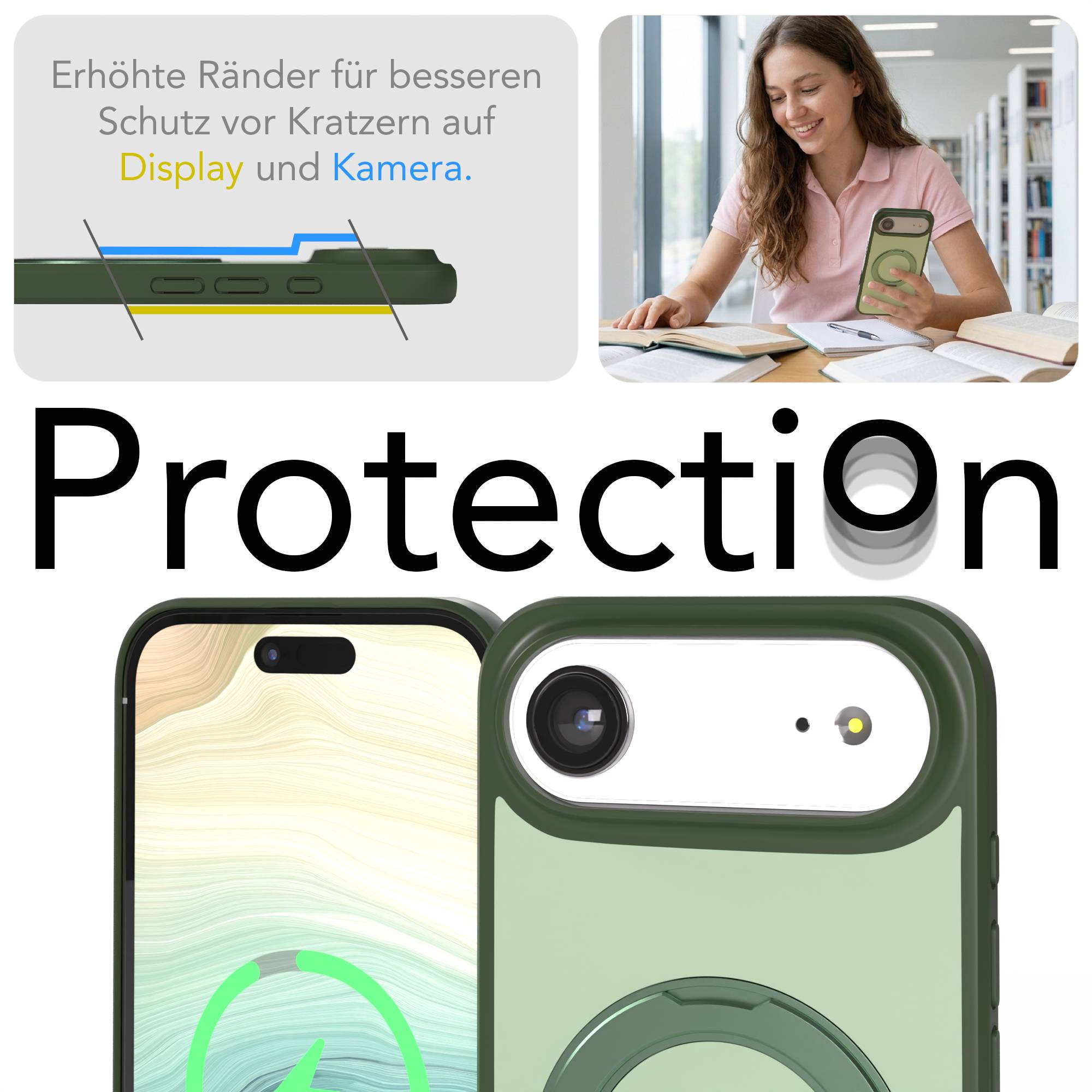 iPhone Air Bumper Hülle mit drehbarem Ring MagSafe Funktion 