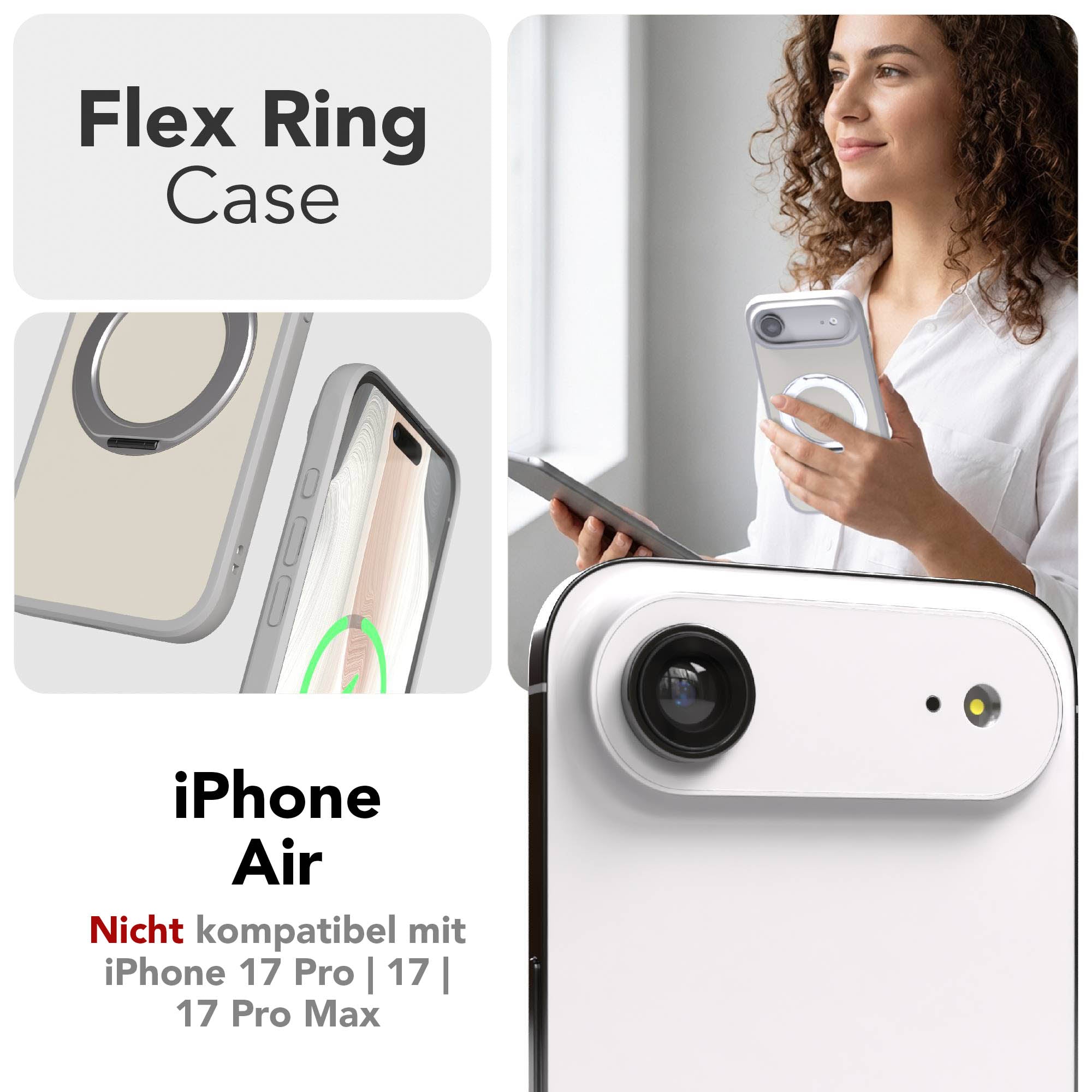 iPhone Air Bumper Hülle mit drehbarem Ring MagSafe Funktion 