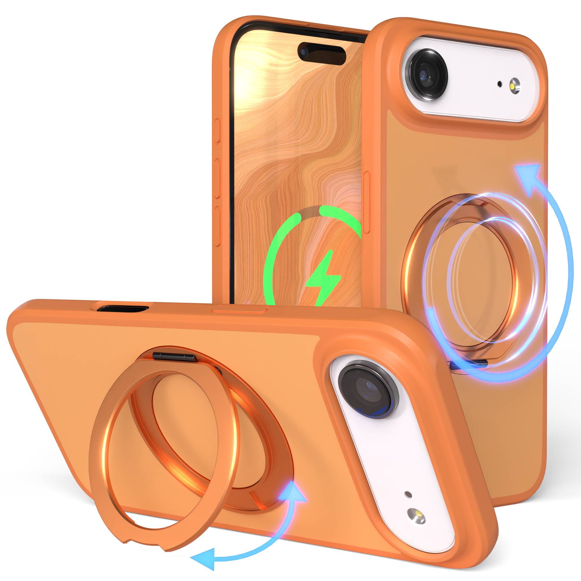 iPhone Air Bumper Hülle mit drehbarem Ring MagSafe Funktion 