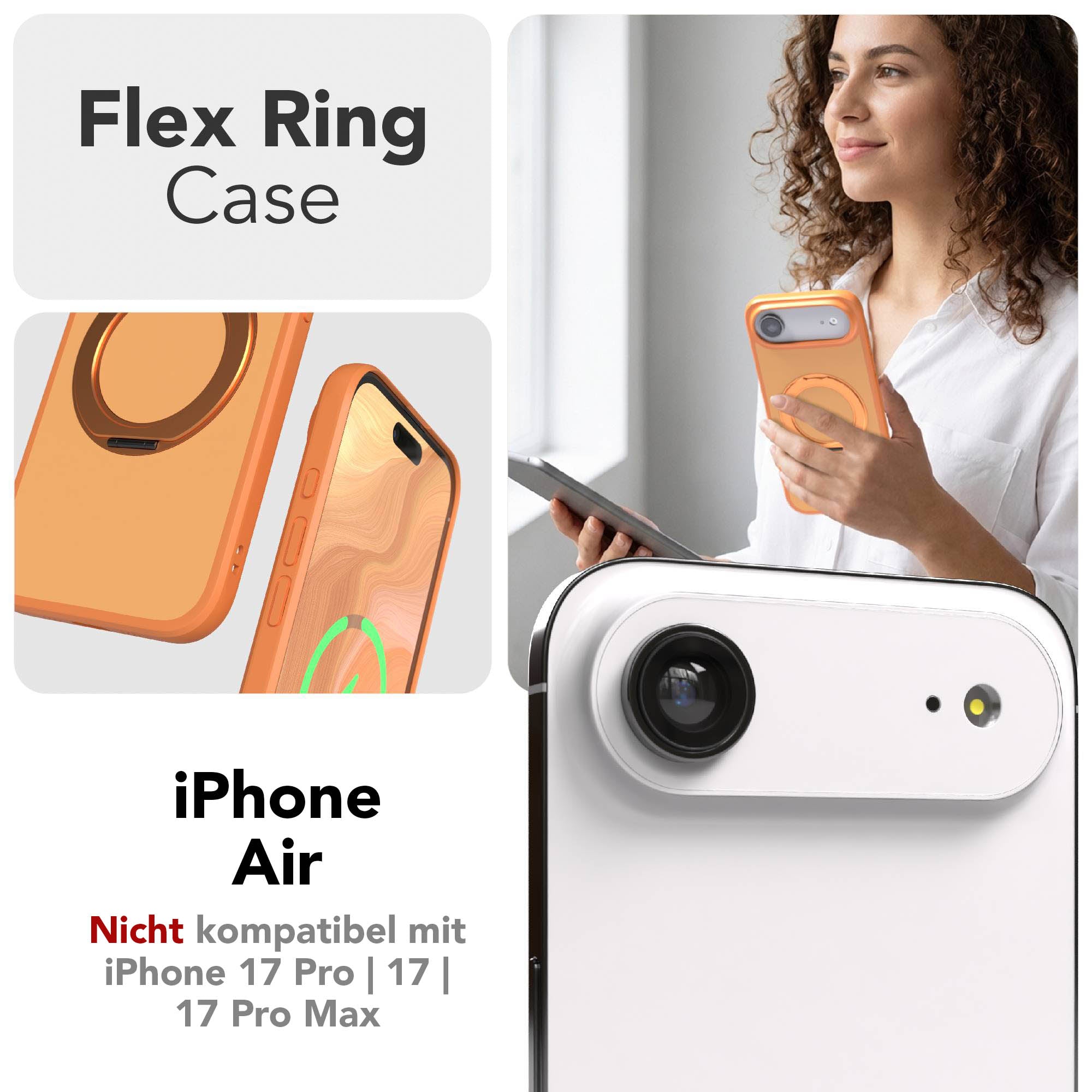 iPhone Air Bumper Hülle mit drehbarem Ring MagSafe Funktion 