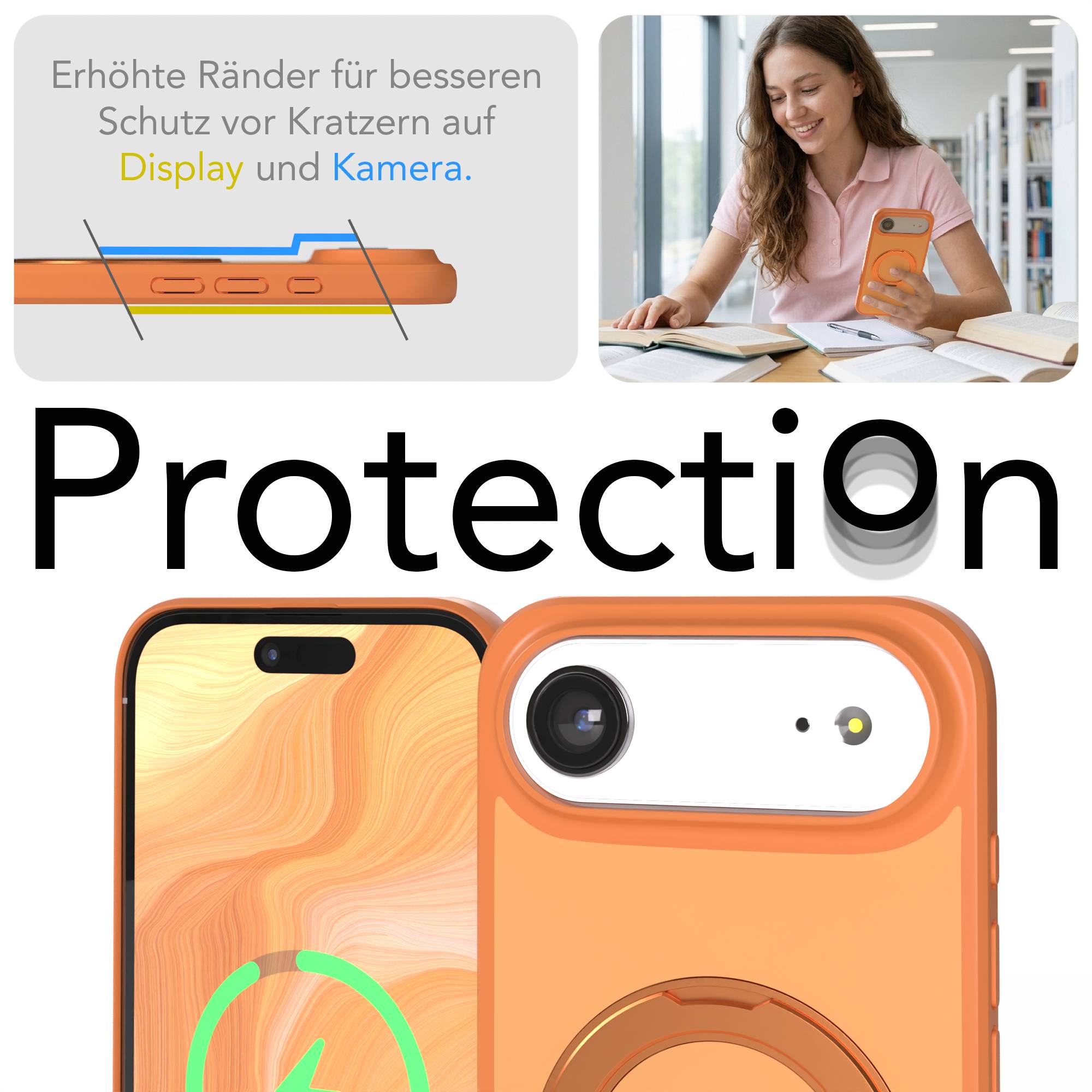iPhone Air Bumper Hülle mit drehbarem Ring MagSafe Funktion 