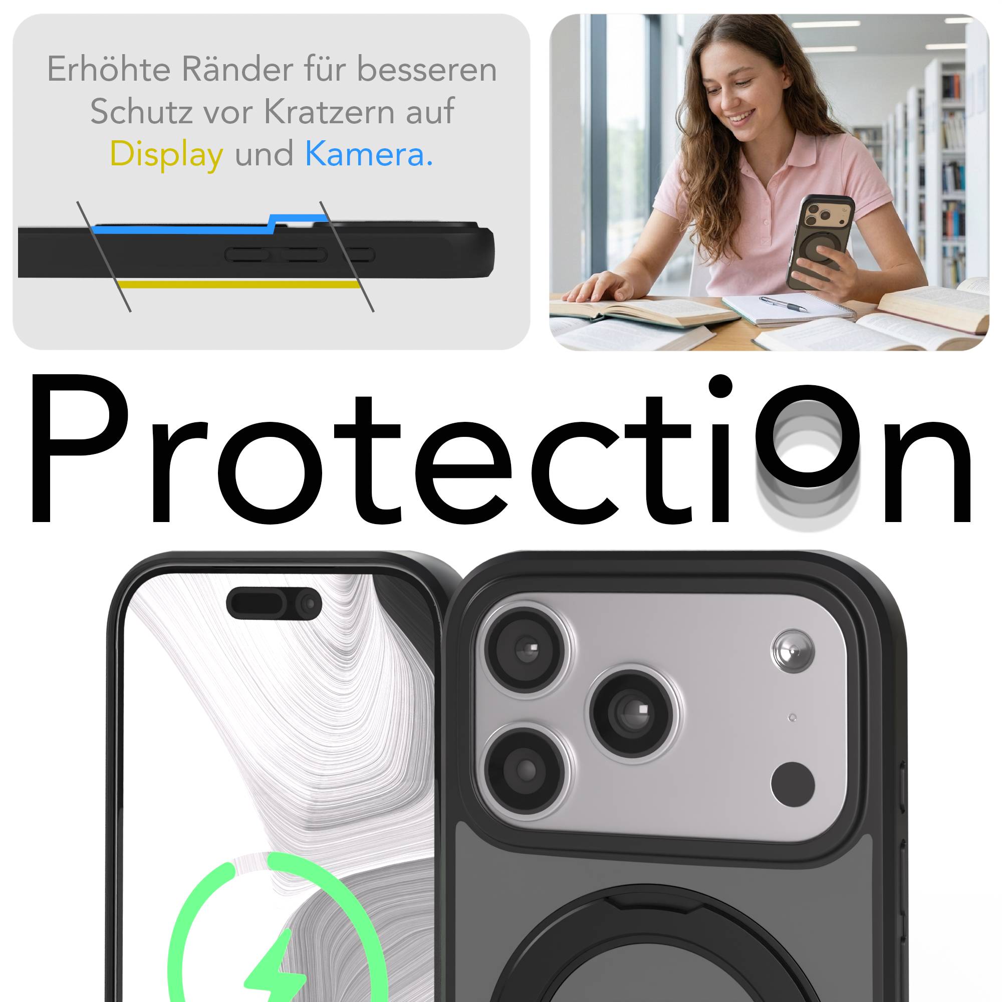 iPhone 17 Pro Outdoor Hülle + drehbarer Ring mit MagSafe