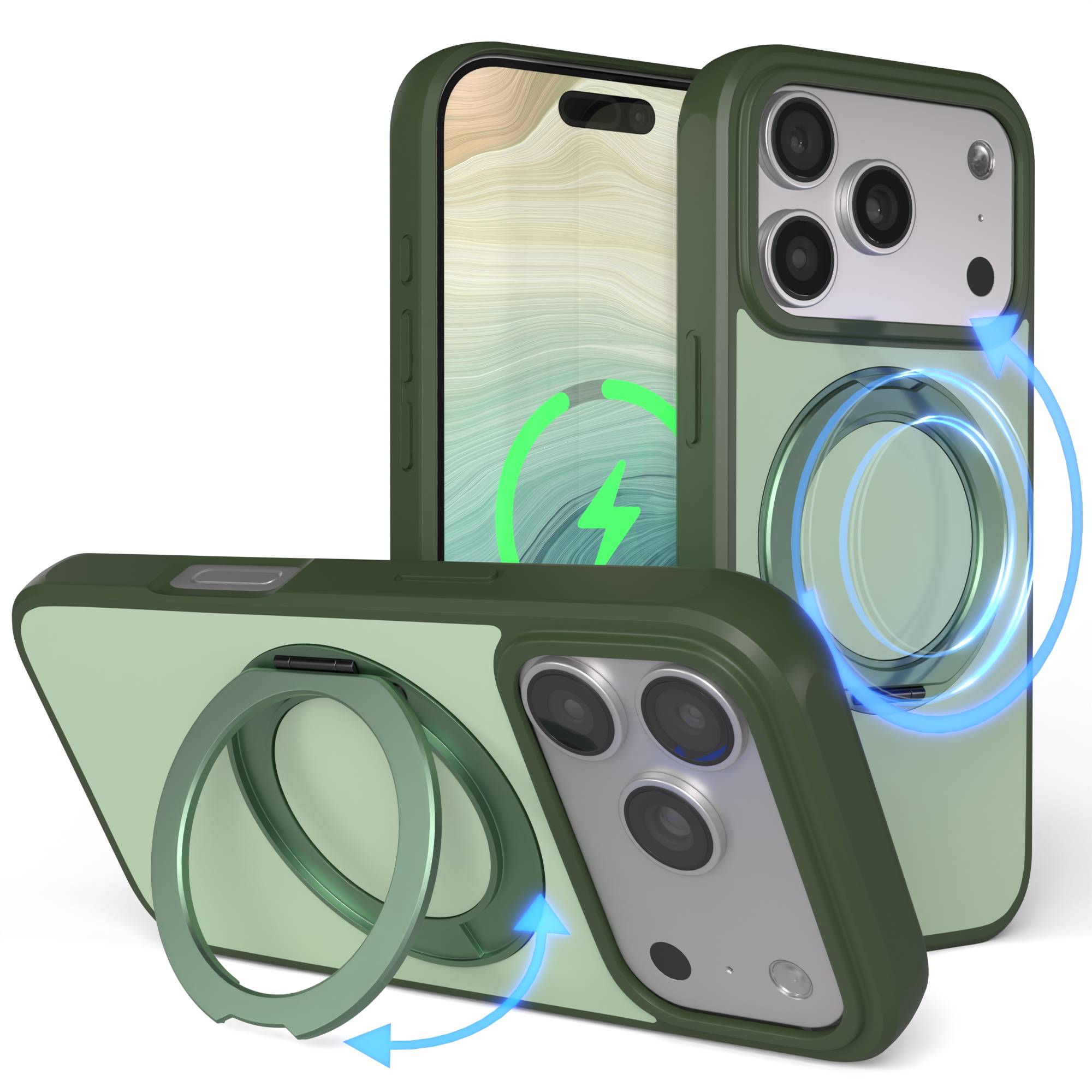 iPhone 17 Pro Outdoor Hülle + drehbarer Ring mit MagSafe