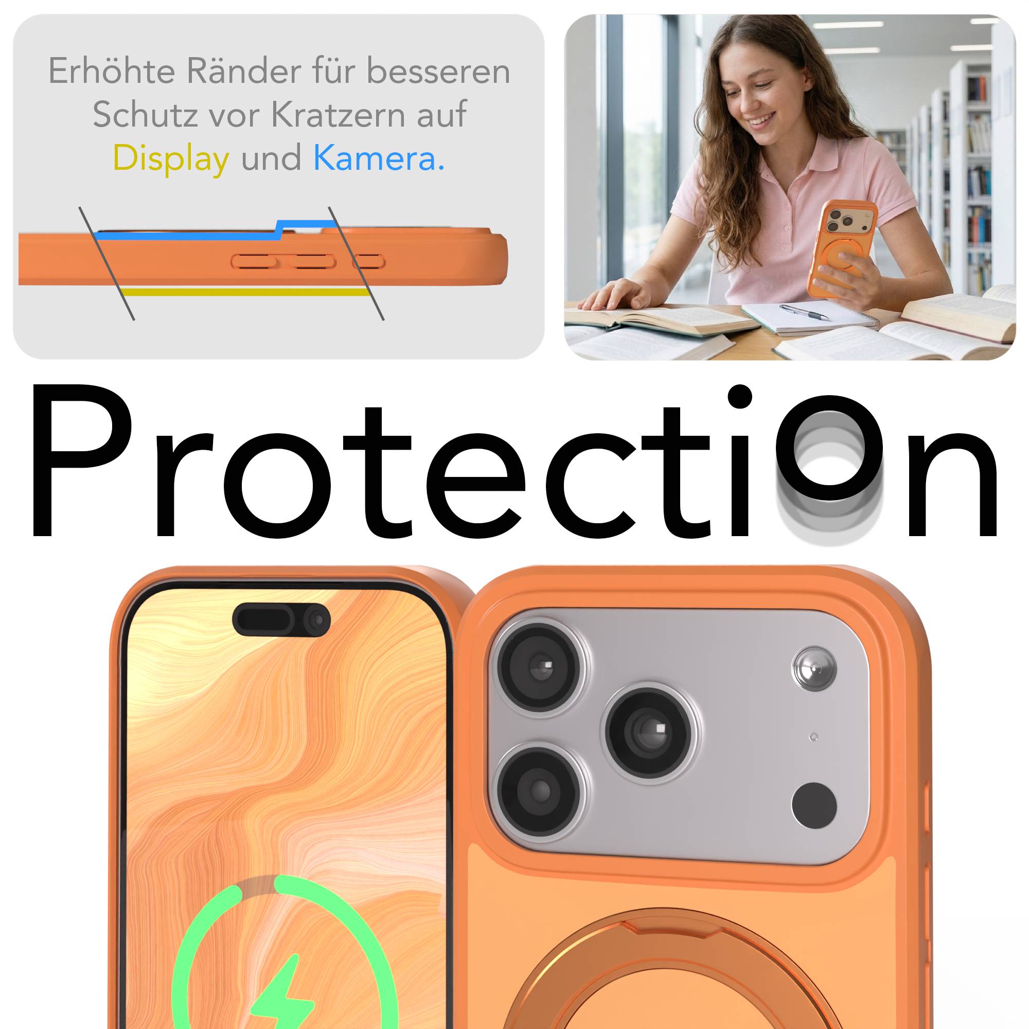 iPhone 17 Pro Outdoor Hülle + drehbarer Ring mit MagSafe