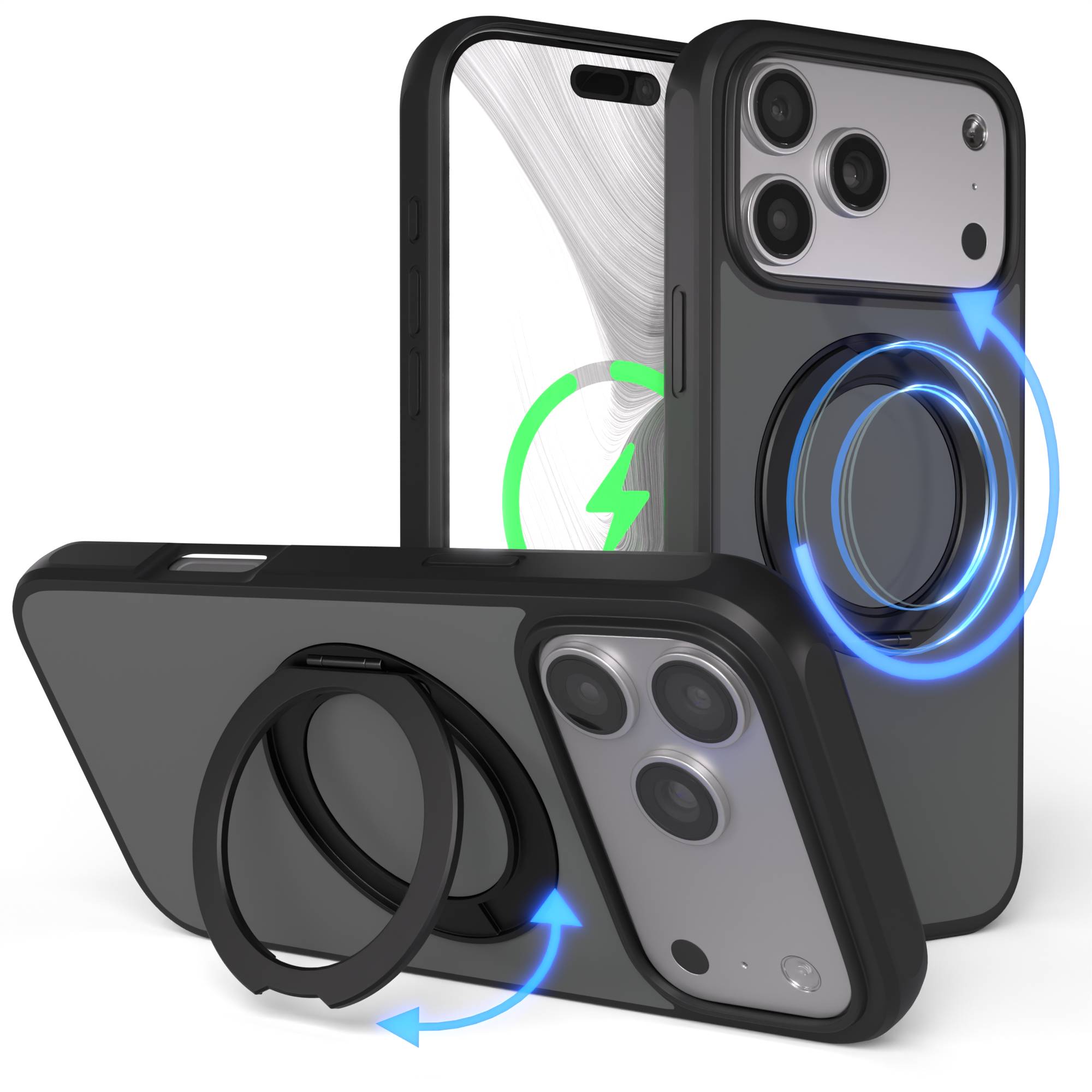 iPhone 17 Pro Max Outdoor Hülle + drehbarer Ring mit MagSafe