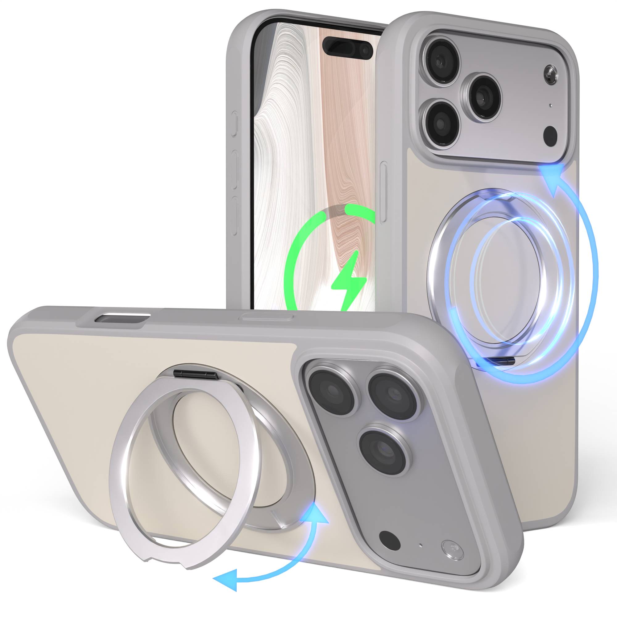 iPhone 17 Pro Max Outdoor Hülle + drehbarer Ring mit MagSafe