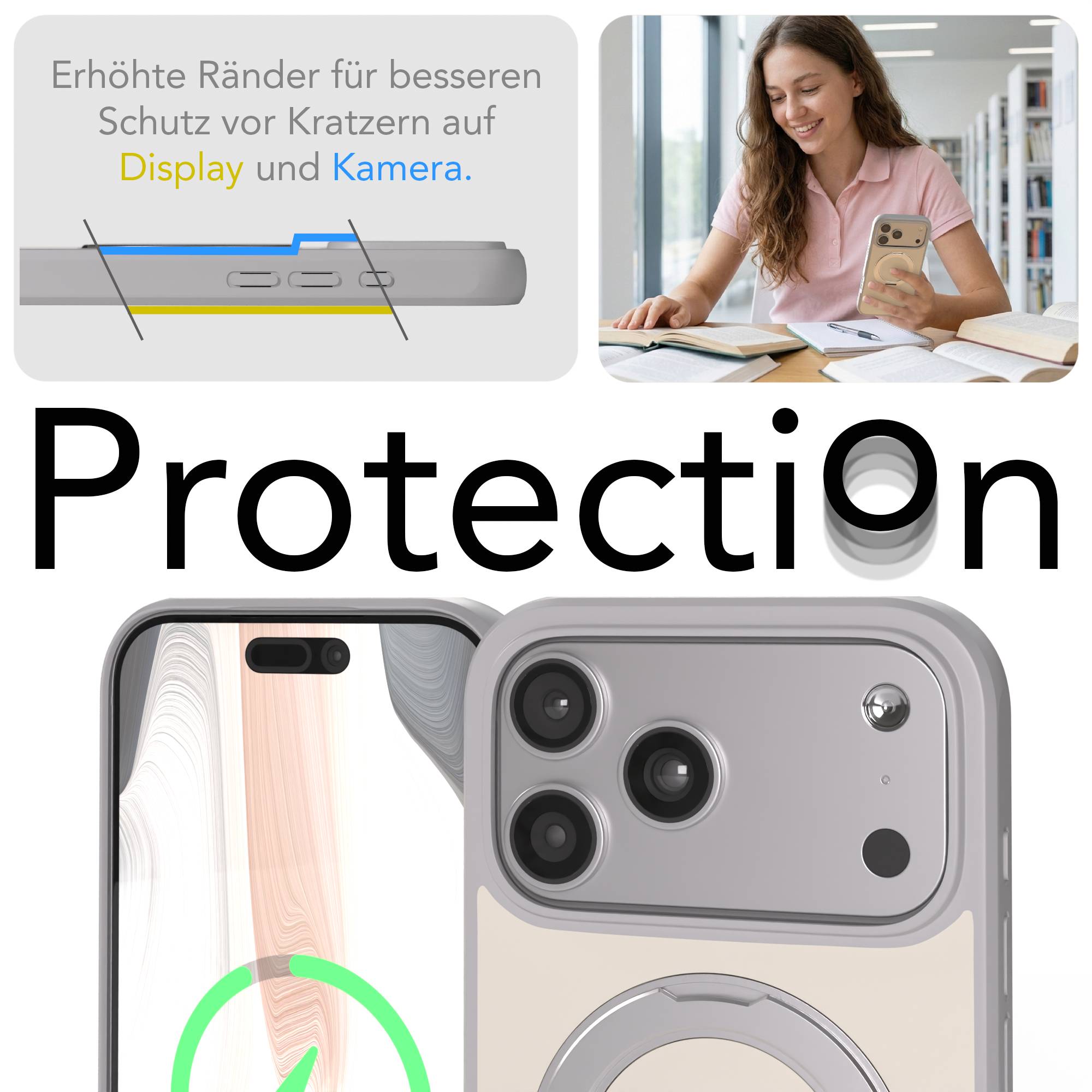 iPhone 17 Pro Max Outdoor Hülle + drehbarer Ring mit MagSafe