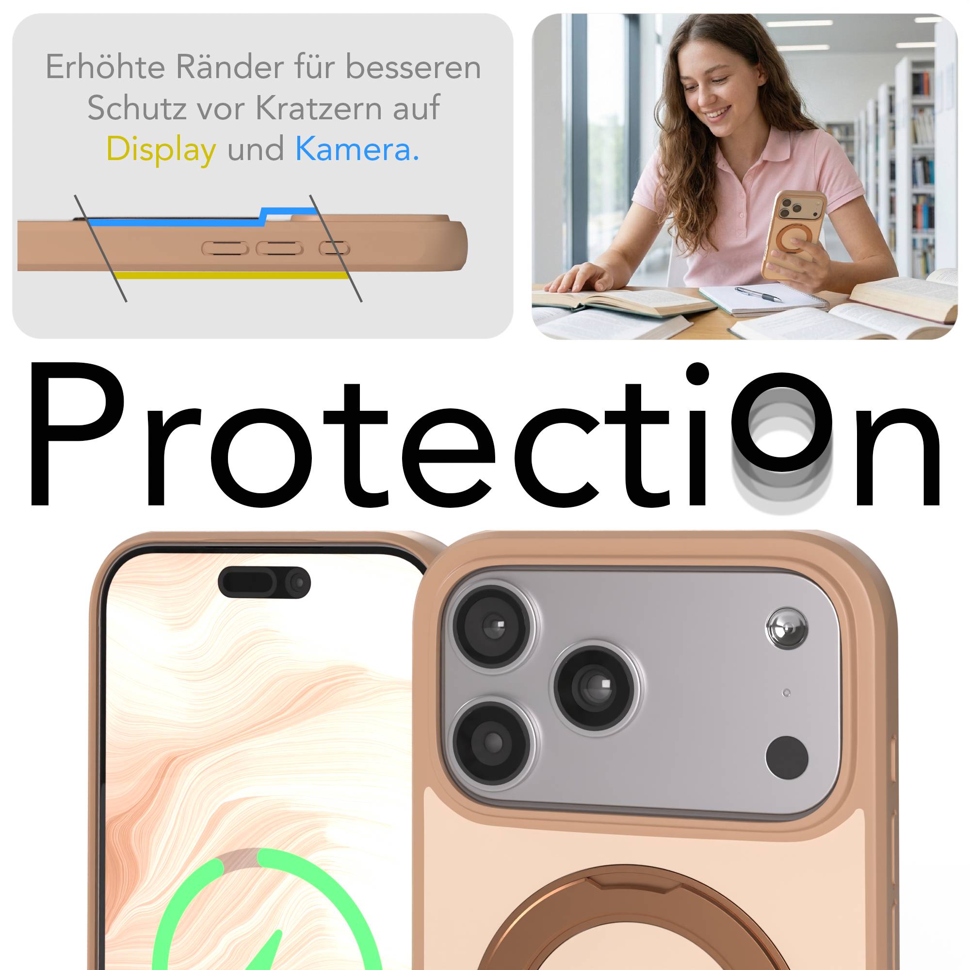 iPhone 17 Pro Max Outdoor Hülle + drehbarer Ring mit MagSafe