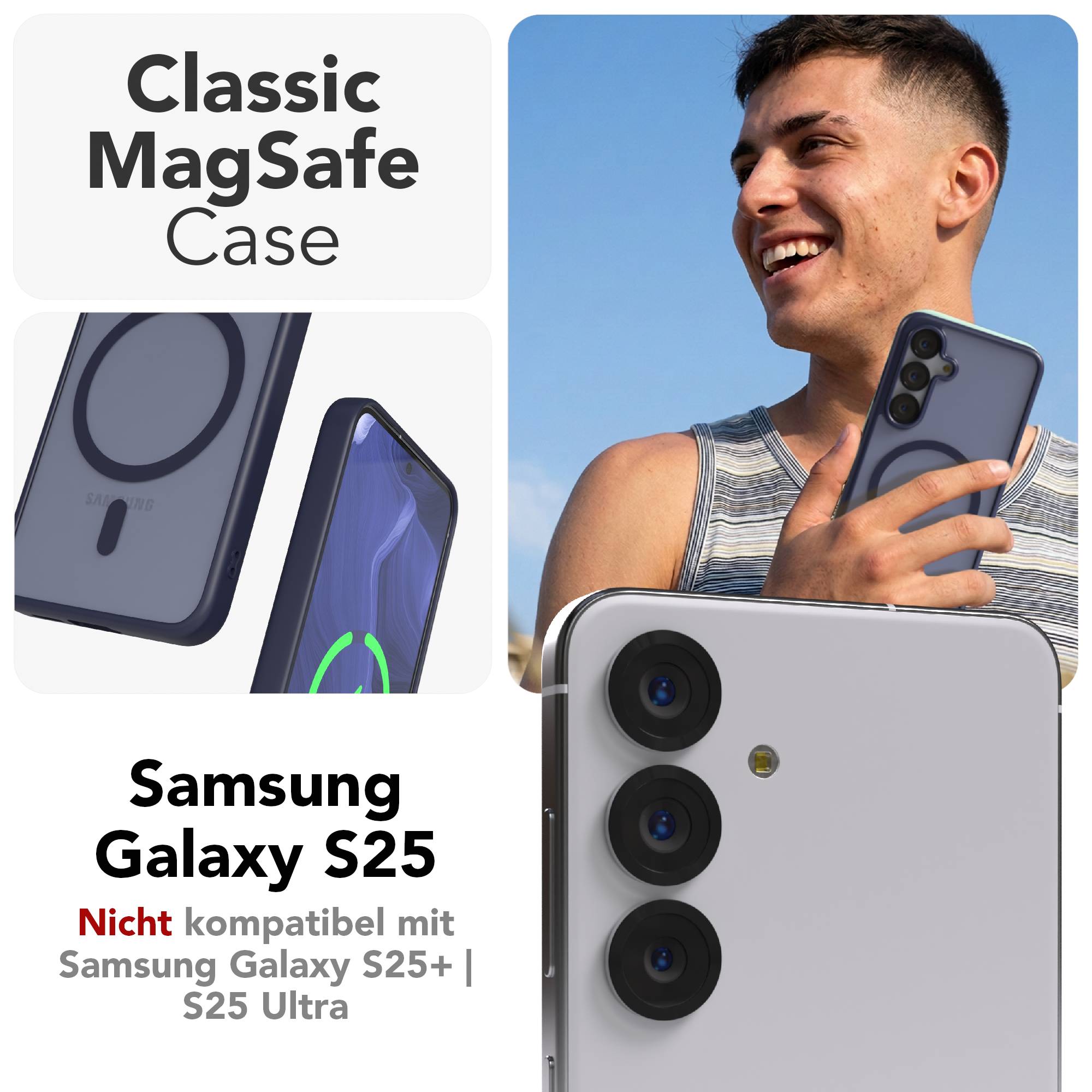 Samsung Galaxy S25 Bumper Hülle mit MagSafe Magnetring EAZY CASE 