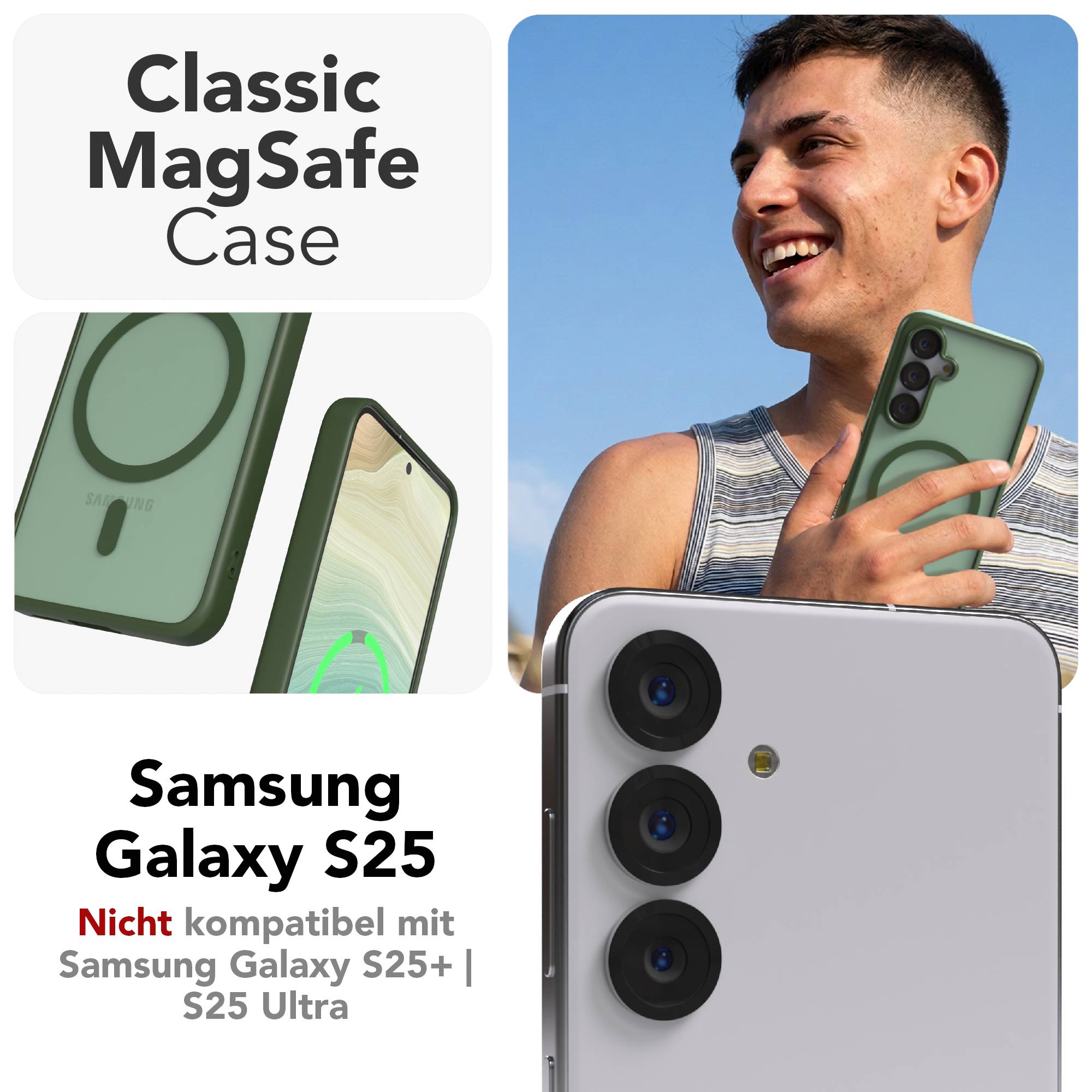 Samsung Galaxy S25 Bumper Hülle mit MagSafe Magnetring EAZY CASE 