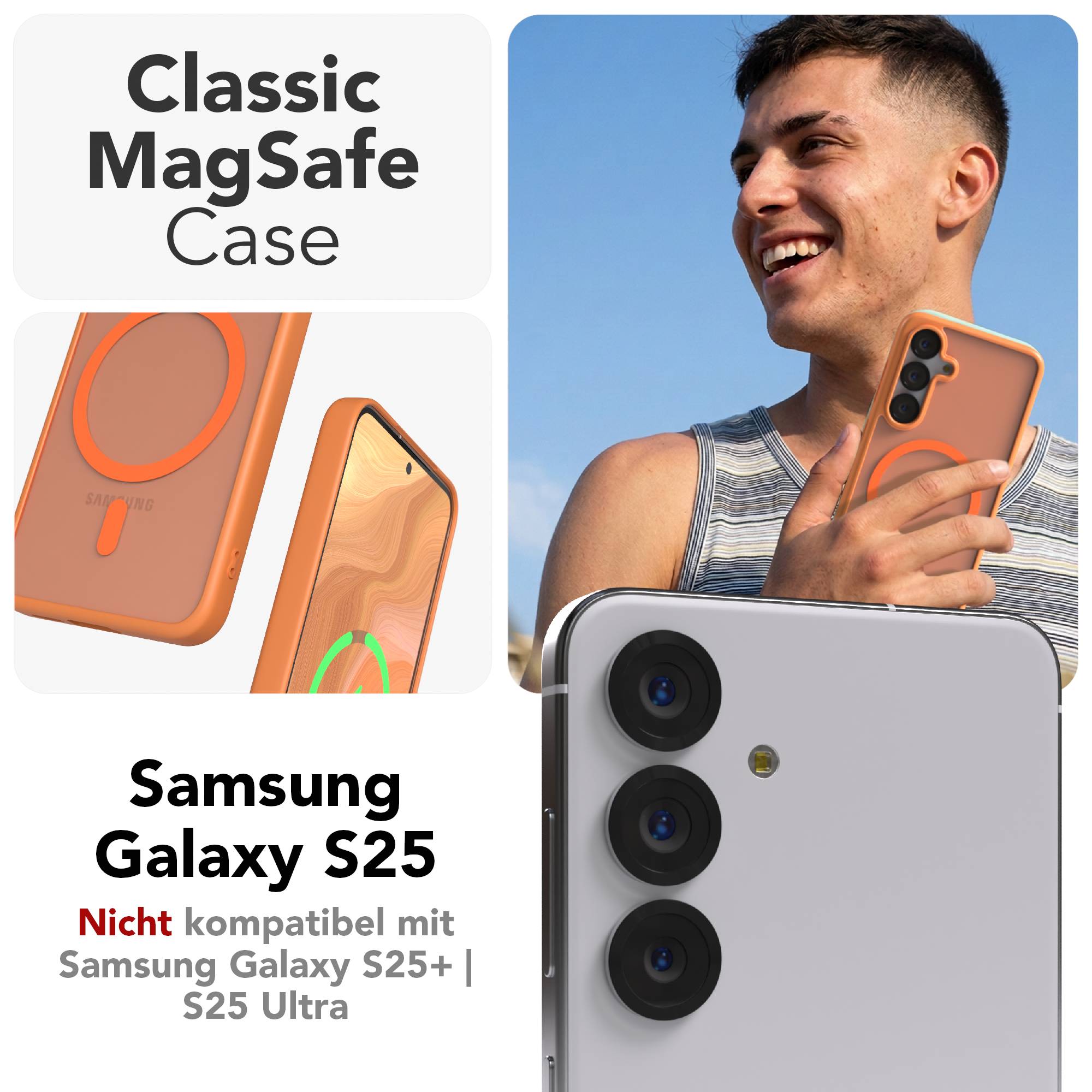 Samsung Galaxy S25 Bumper Hülle mit MagSafe Magnetring EAZY CASE 