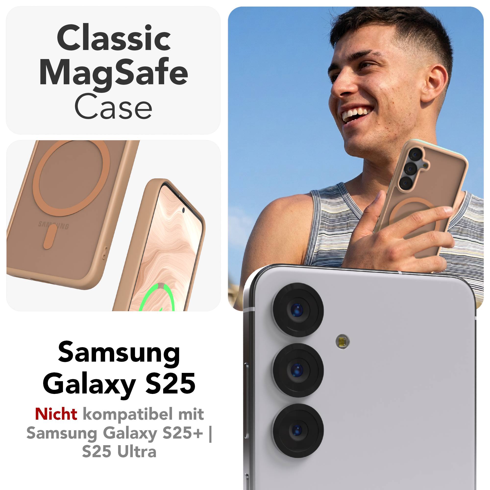 Samsung Galaxy S25 Bumper Hülle mit MagSafe Magnetring EAZY CASE 