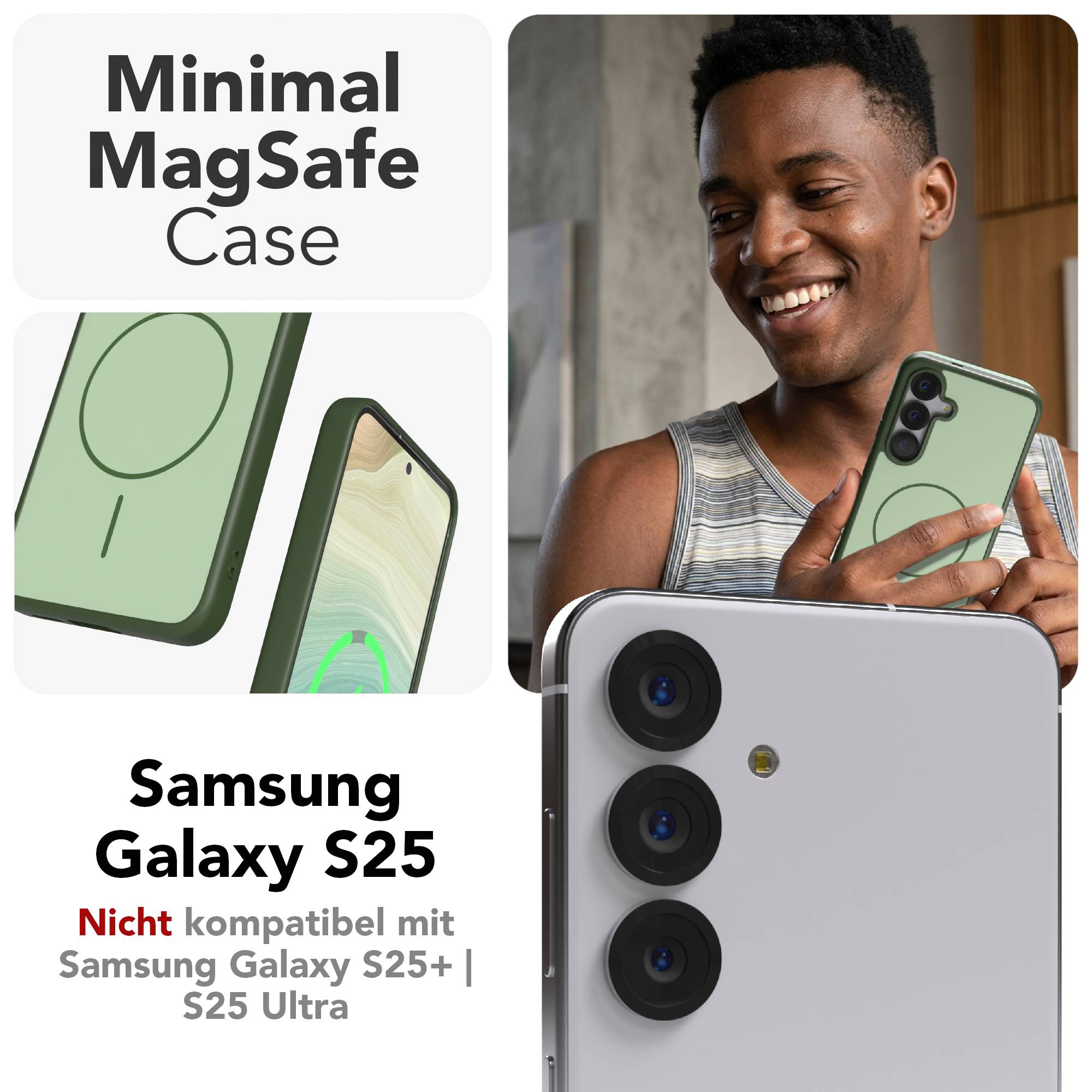 Samsung Galaxy S25 Bumper Hülle mit MagSafe Magnetring 