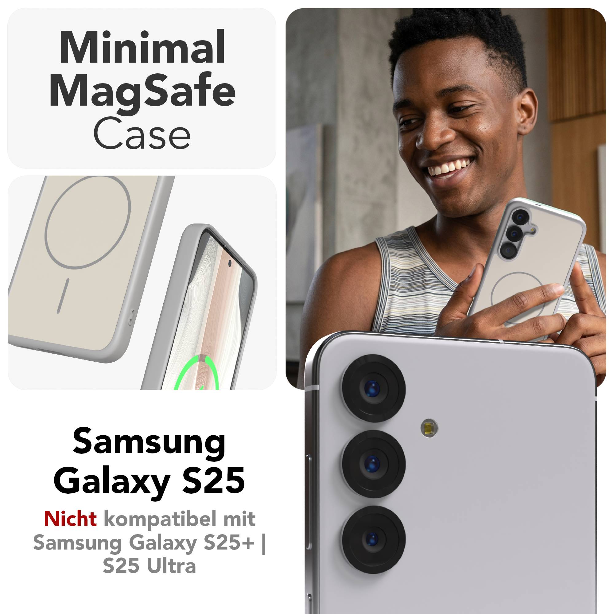 Samsung Galaxy S25 Bumper Hülle mit MagSafe Magnetring 