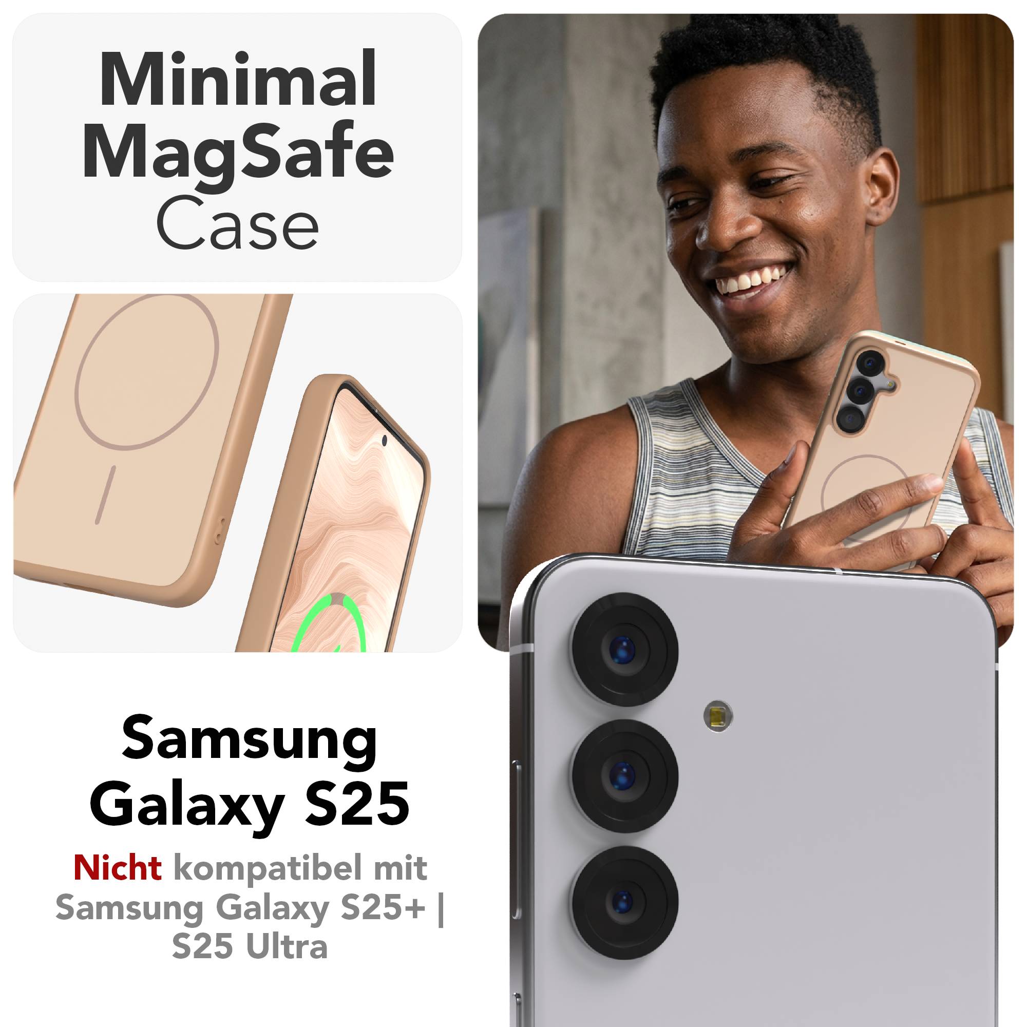 Samsung Galaxy S25 Bumper Hülle mit MagSafe Magnetring 
