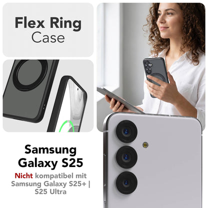Samsung Galaxy S25 Bumper Hülle mit drehbarem Ring und MagSafe Funktion 