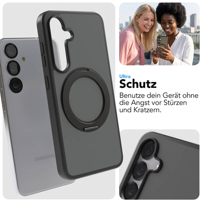 Samsung Galaxy S25 Bumper Hülle mit drehbarem Ring und MagSafe Funktion 