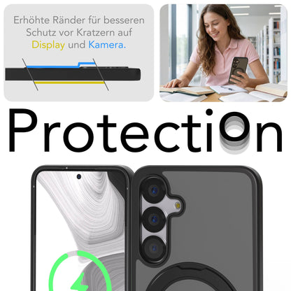 Samsung Galaxy S25 Bumper Hülle mit drehbarem Ring und MagSafe Funktion 