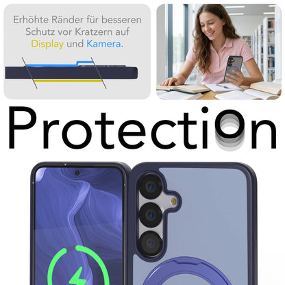 Samsung Galaxy S25 Bumper Hülle mit drehbarem Ring und MagSafe Funktion 