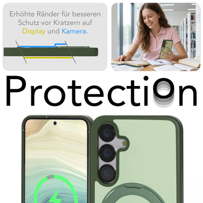 Samsung Galaxy S25 Bumper Hülle mit drehbarem Ring und MagSafe Funktion 