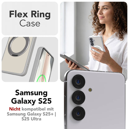 Samsung Galaxy S25 Bumper Hülle mit drehbarem Ring und MagSafe Funktion 