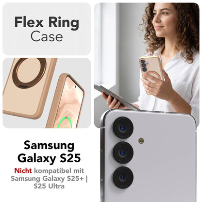 Samsung Galaxy S25 Bumper Hülle mit drehbarem Ring und MagSafe Funktion 