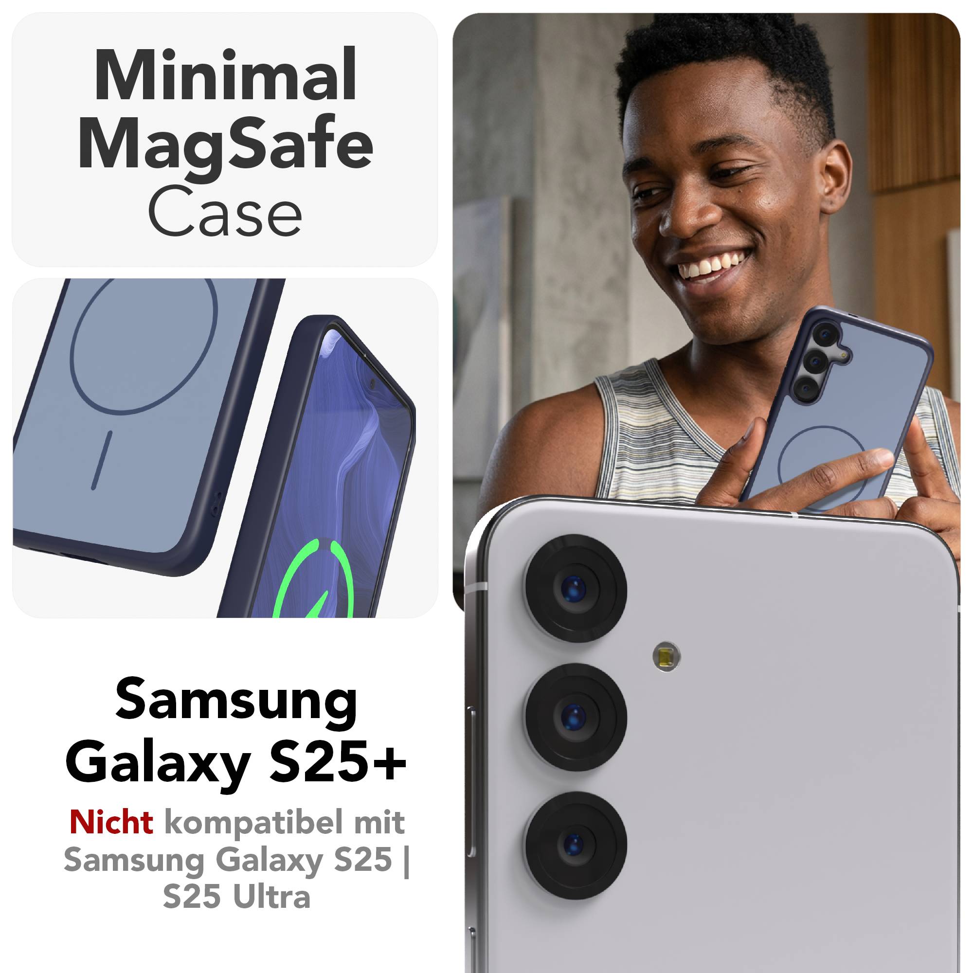 Samsung Galaxy S25 Plus Outdoor Bumper Hülle mit MagSafe Magnetring 